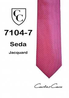 Corbata de Seda Rosa - Blanca